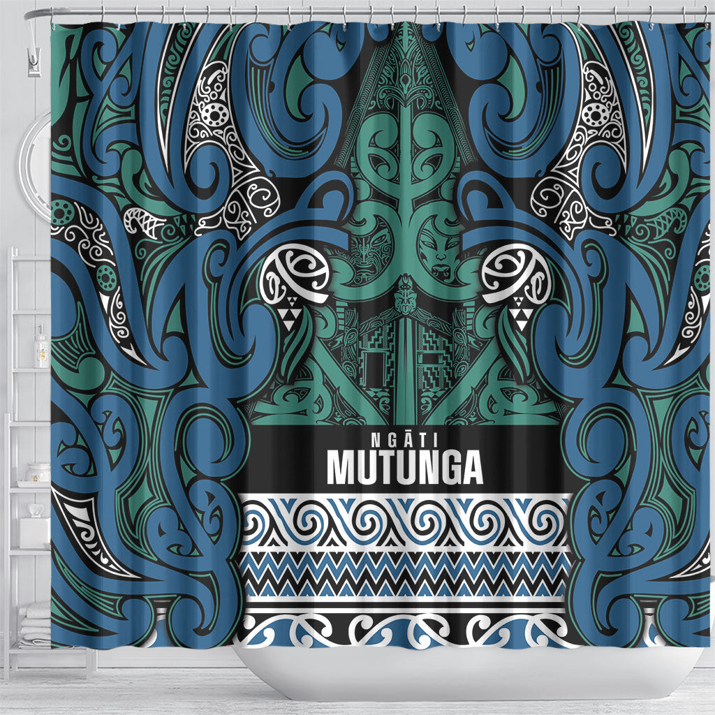 Aotearoa Iwi Ngati Mutunga Shower Curtain Maori Wharenui House Tribal Pattern LT9 - Polynesian Pride