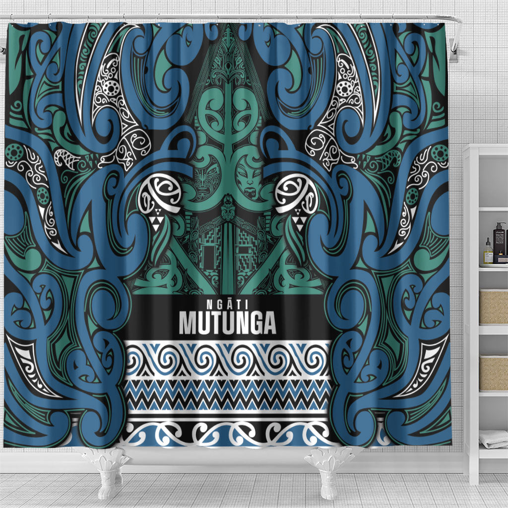 Aotearoa Iwi Ngati Mutunga Shower Curtain Maori Wharenui House Tribal Pattern LT9 - Polynesian Pride