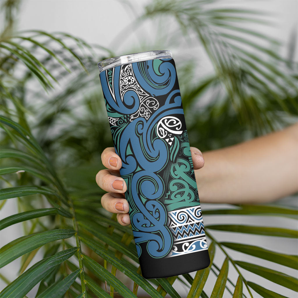 Aotearoa Iwi Ngati Mutunga Skinny Tumbler Maori Wharenui House Tribal Pattern LT9 - Polynesian Pride