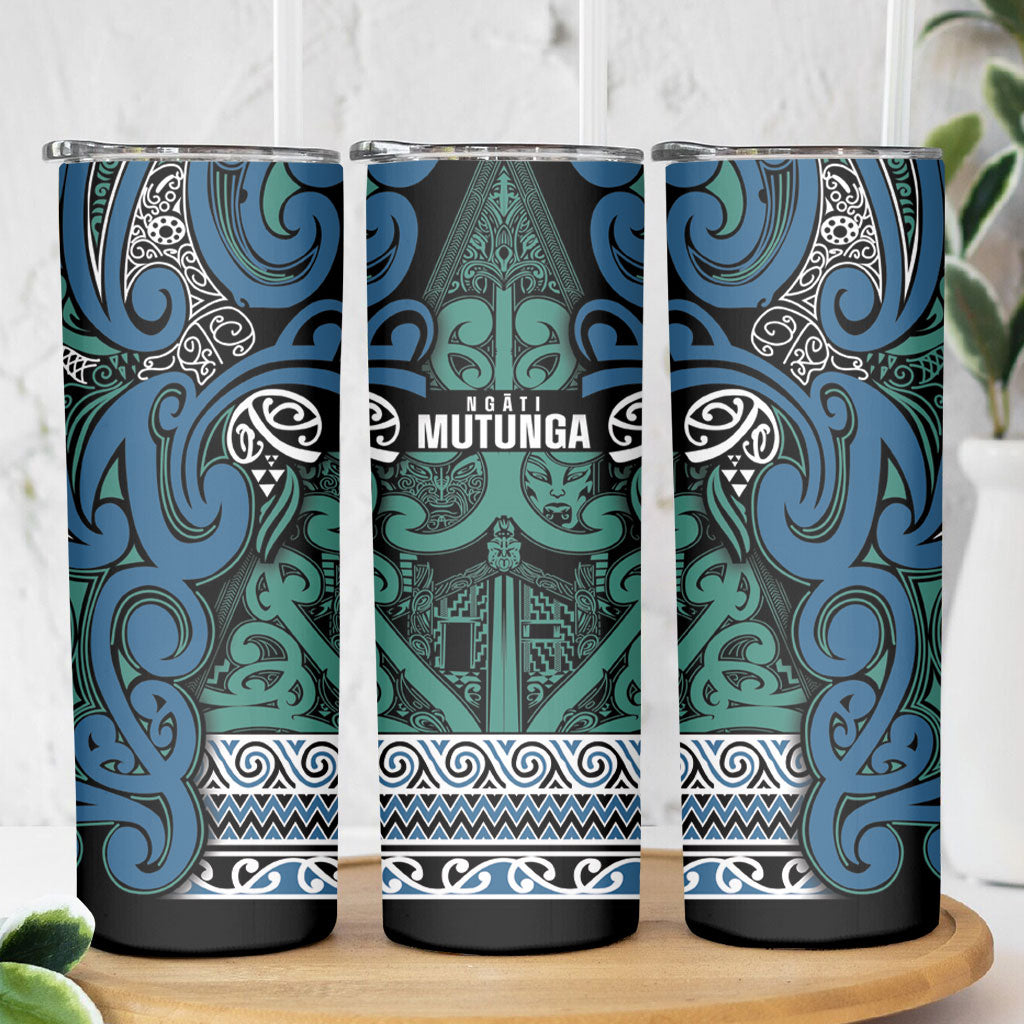 Aotearoa Iwi Ngati Mutunga Skinny Tumbler Maori Wharenui House Tribal Pattern LT9 - Polynesian Pride