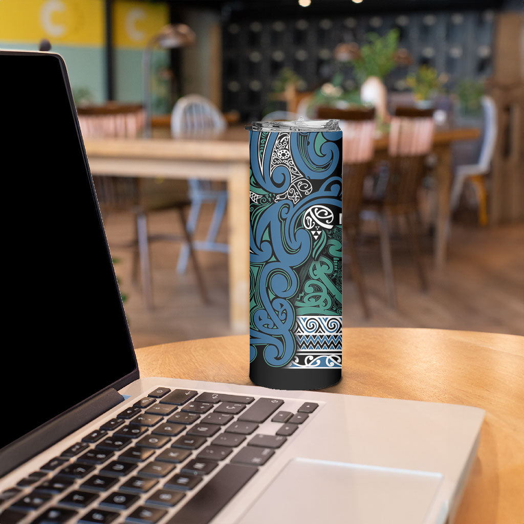 Aotearoa Iwi Ngati Mutunga Skinny Tumbler Maori Wharenui House Tribal Pattern LT9 - Polynesian Pride