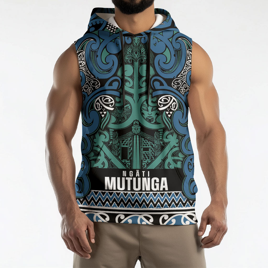 Aotearoa Iwi Ngati Mutunga Sleeveless Hoodie Maori Wharenui House Tribal Pattern LT9 - Polynesian Pride