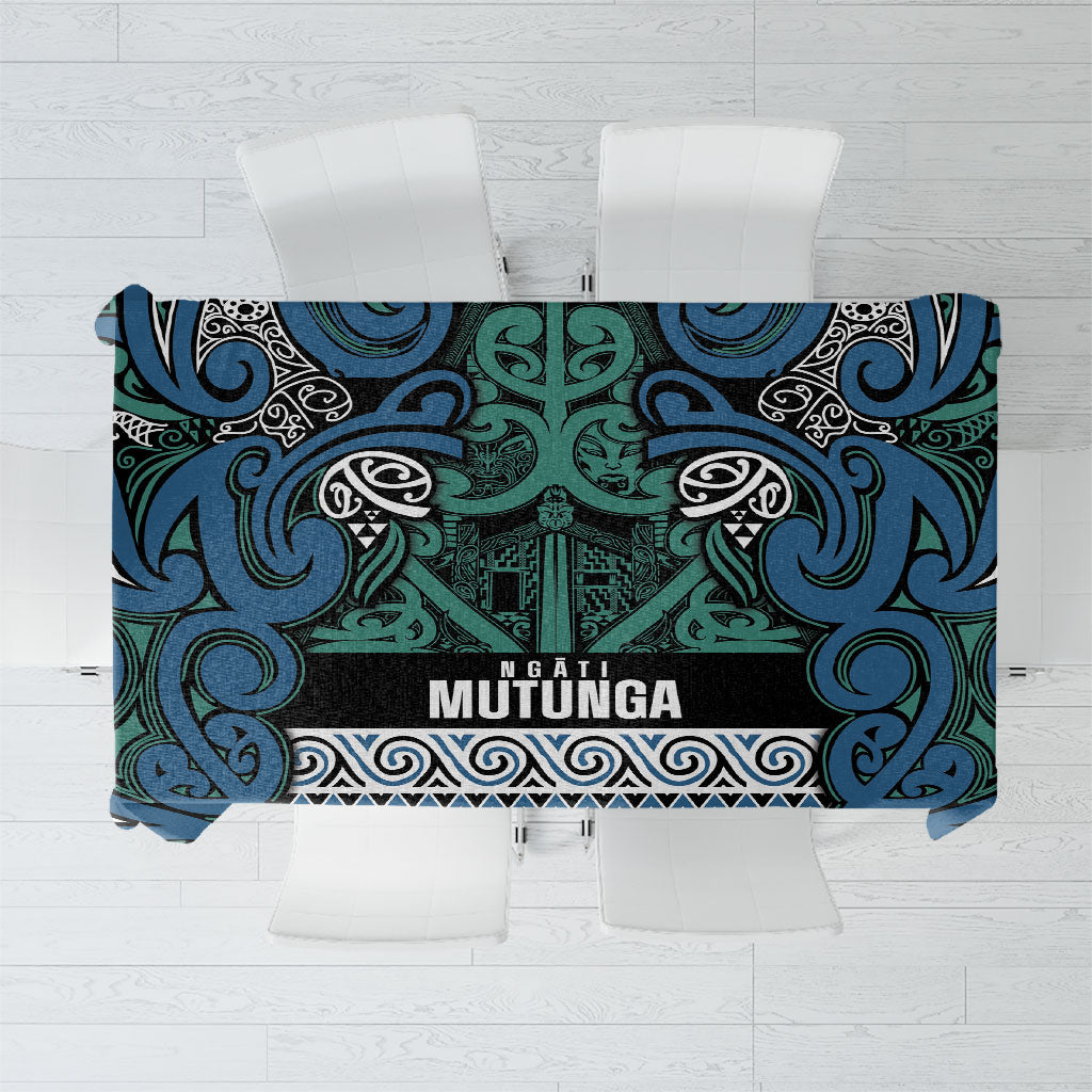 Aotearoa Iwi Ngati Mutunga Tablecloth Maori Wharenui House Tribal Pattern LT9 Ocean Blue - Polynesian Pride