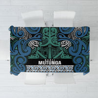 Aotearoa Iwi Ngati Mutunga Tablecloth Maori Wharenui House Tribal Pattern LT9 Ocean Blue - Polynesian Pride