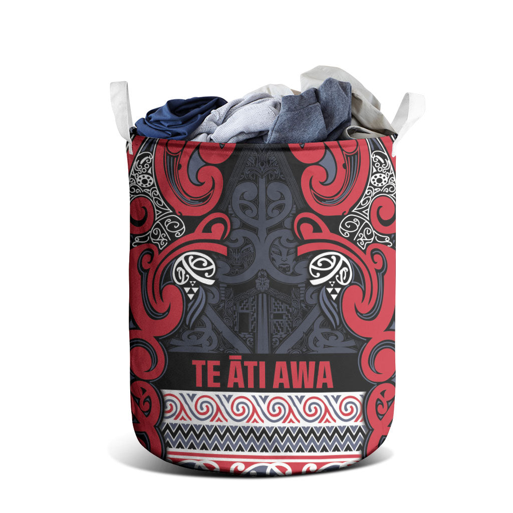 Aotearoa Iwi Te ati Awa Laundry Basket Maori Wharenui House Tribal Pattern LT9 - Polynesian Pride
