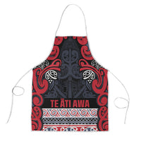 Aotearoa Iwi Te ati Awa Apron Maori Wharenui House Tribal Pattern LT9 Bright Red - Polynesian Pride