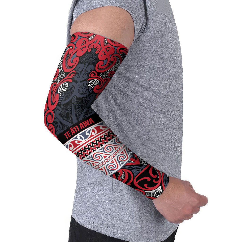 Aotearoa Iwi Te ati Awa Arm Sleeves Maori Wharenui House Tribal Pattern LT9 - Polynesian Pride