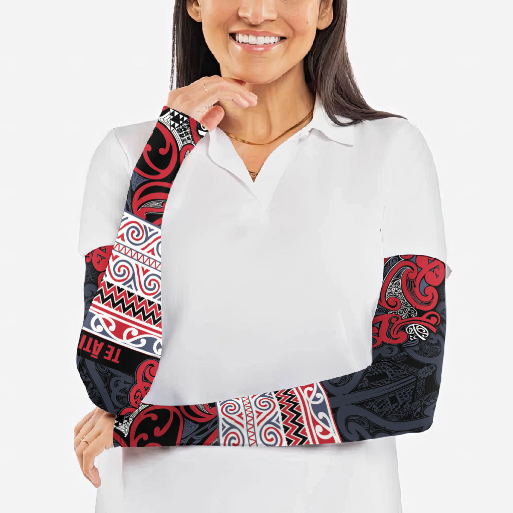 Aotearoa Iwi Te ati Awa Arm Sleeves Maori Wharenui House Tribal Pattern LT9 - Polynesian Pride