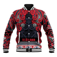 Aotearoa Iwi Te ati Awa Baseball Jacket Maori Wharenui House Tribal Pattern LT9 Unisex Bright Red - Polynesian Pride