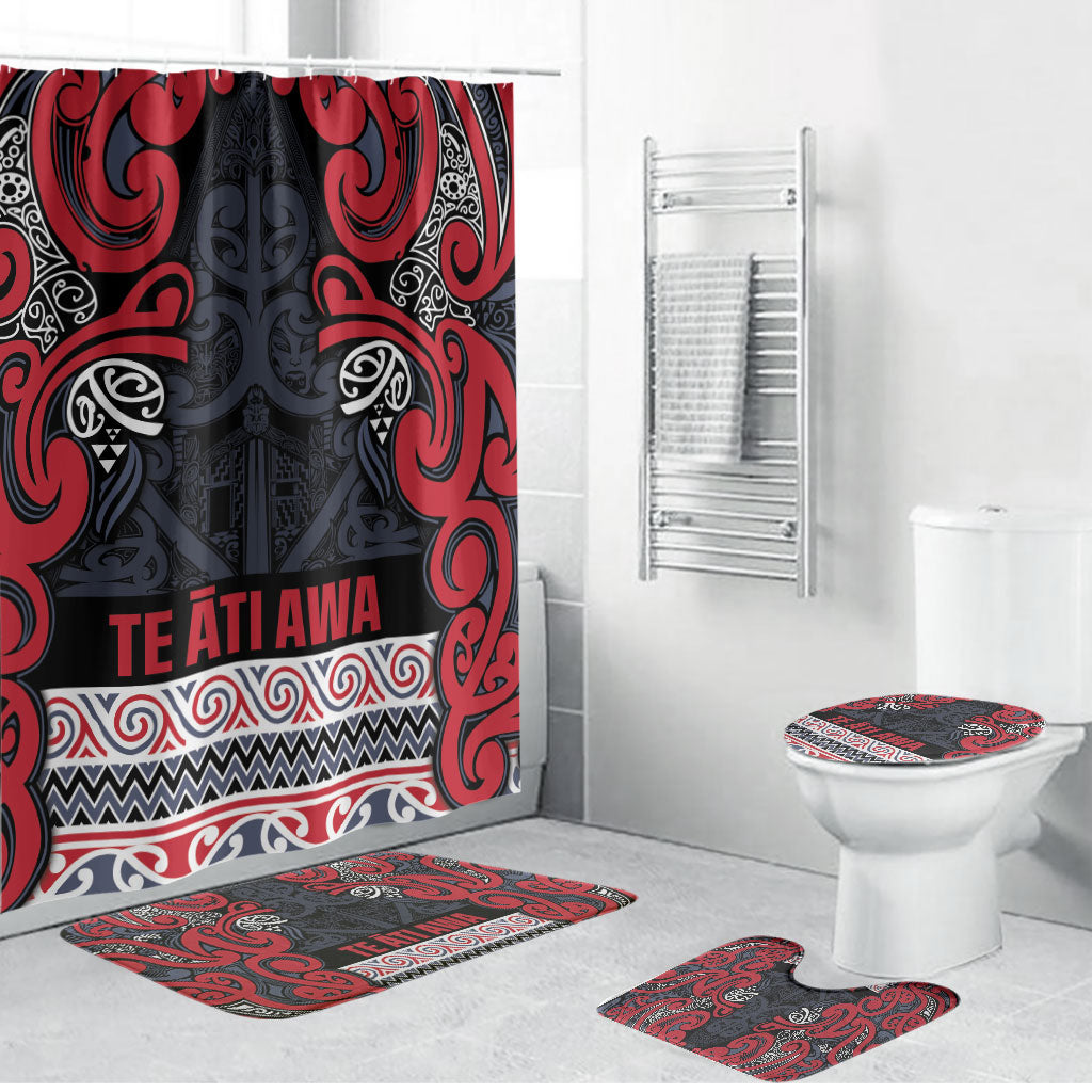 Aotearoa Iwi Te ati Awa Bathroom Set Maori Wharenui House Tribal Pattern