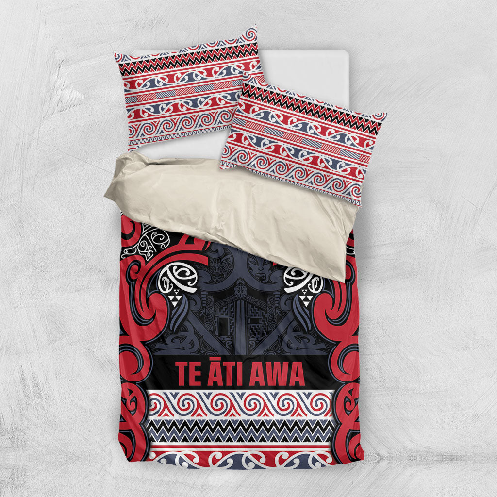 Aotearoa Iwi Te ati Awa Bedding Set Maori Wharenui House Tribal Pattern LT9 US Twin 172cm x 218cm Bright Red - Polynesian Pride