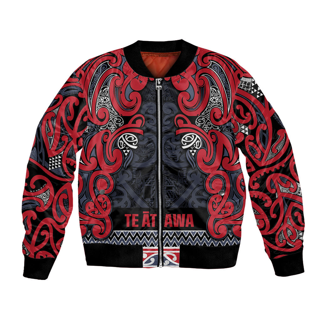 Aotearoa Iwi Te ati Awa Bomber Jacket Maori Wharenui House Tribal Pattern LT9 Unisex Bright Red - Polynesian Pride