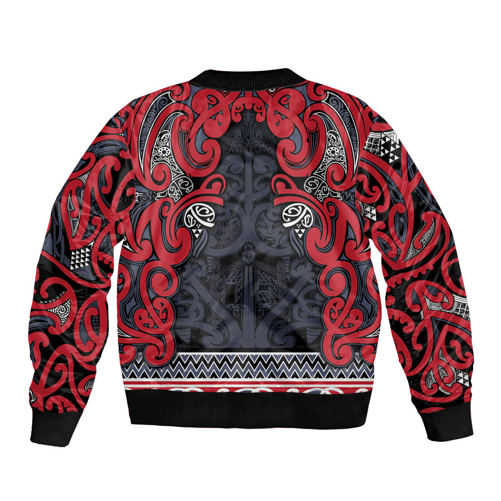 Aotearoa Iwi Te ati Awa Bomber Jacket Maori Wharenui House Tribal Pattern LT9 - Polynesian Pride