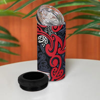 Aotearoa Iwi Te ati Awa 4 in 1 Can Cooler Tumbler Maori Wharenui House Tribal Pattern LT9 - Polynesian Pride