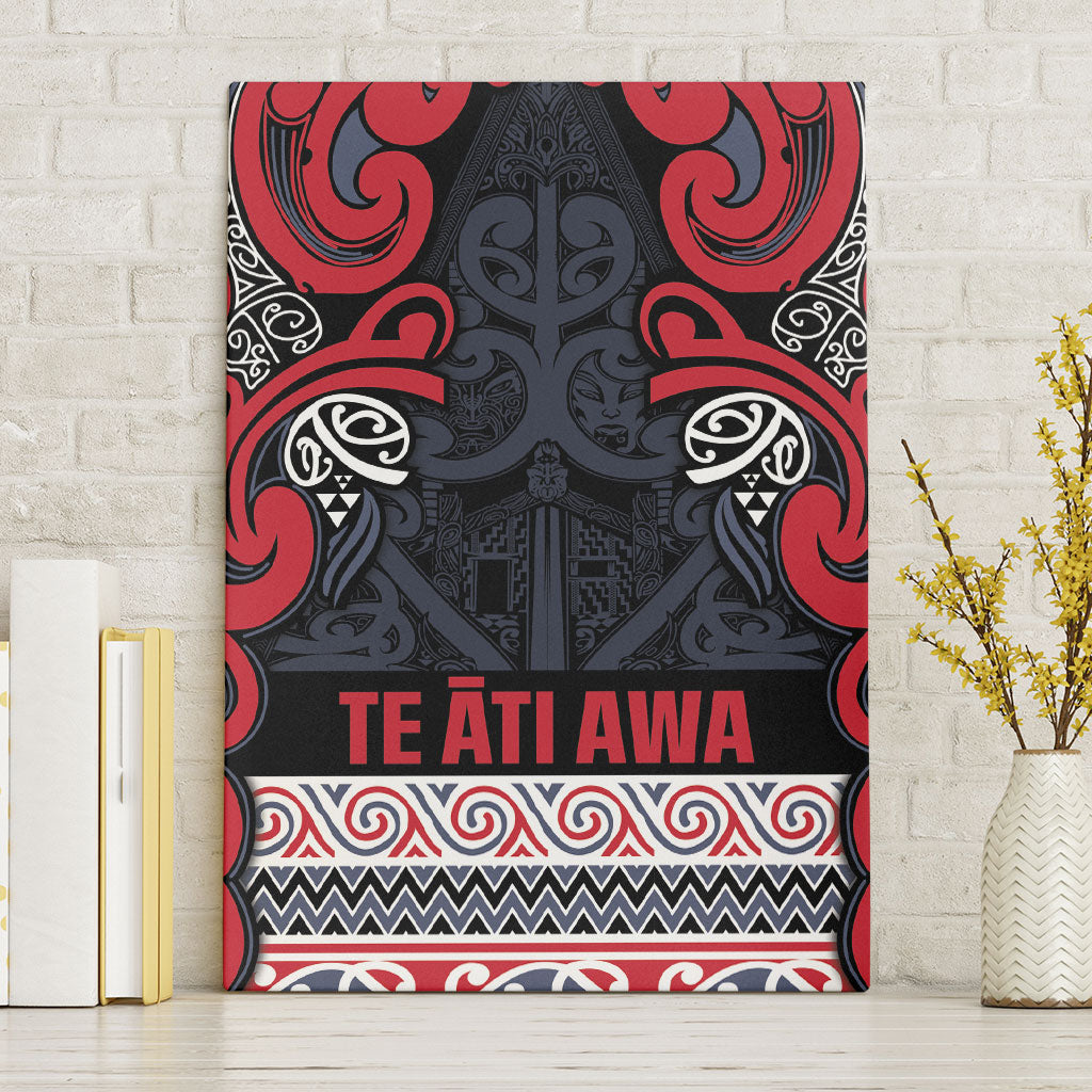 Aotearoa Iwi Te ati Awa Canvas Wall Art Maori Wharenui House Tribal Pattern LT9 Without Frame Bright Red - Polynesian Pride