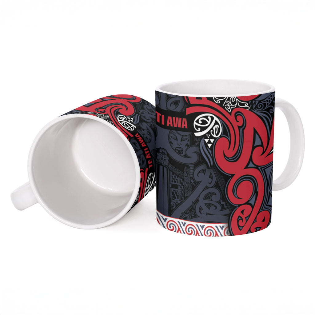 Aotearoa Iwi Te ati Awa Ceramic Mug Maori Wharenui House Tribal Pattern LT9 - Polynesian Pride