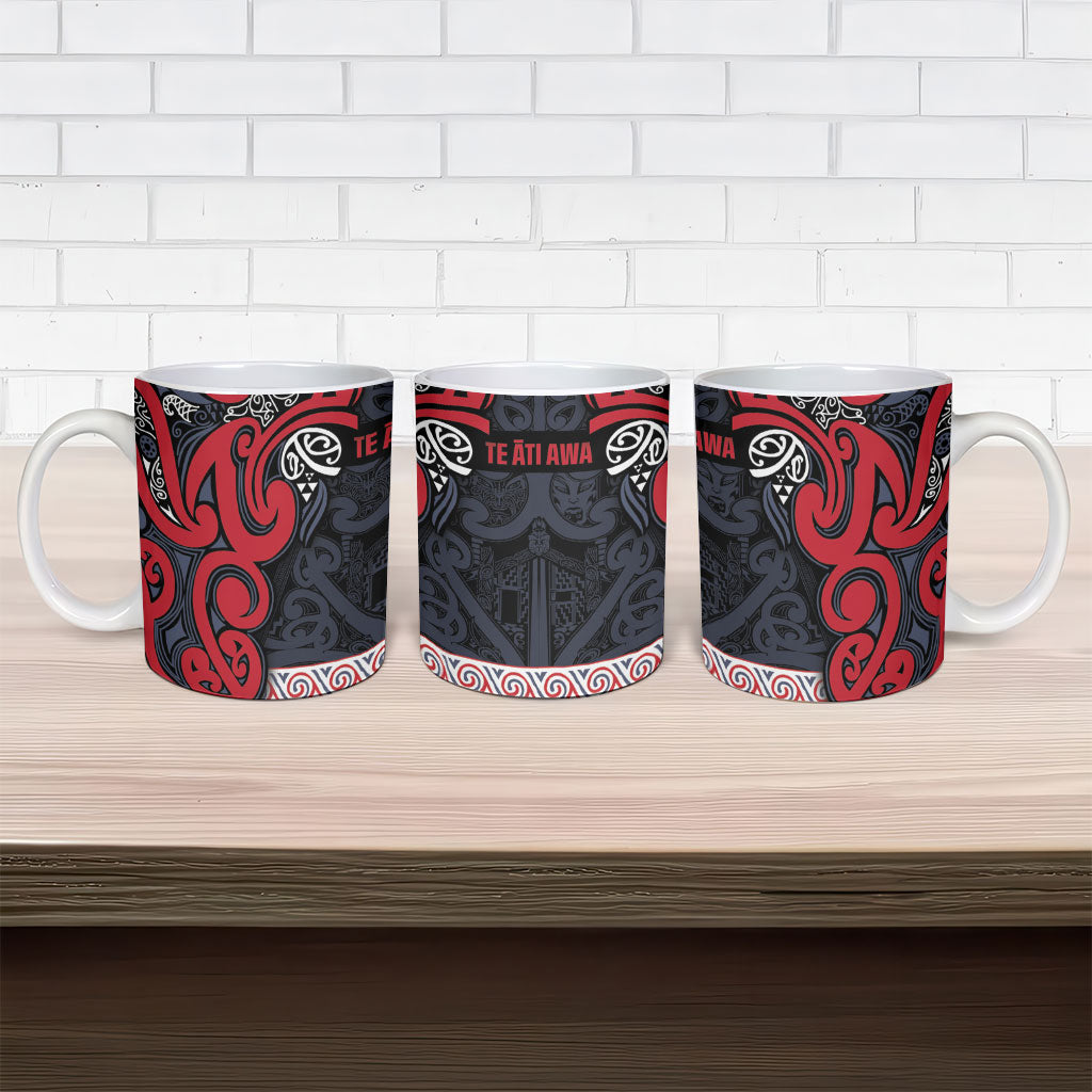 Aotearoa Iwi Te ati Awa Ceramic Mug Maori Wharenui House Tribal Pattern LT9 - Polynesian Pride
