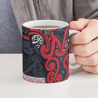 Aotearoa Iwi Te ati Awa Ceramic Mug Maori Wharenui House Tribal Pattern LT9 - Polynesian Pride
