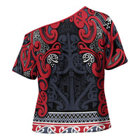 Aotearoa Iwi Te ati Awa Cross Shoulder Shirt Maori Wharenui House Tribal Pattern LT9 - Polynesian Pride