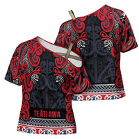 Aotearoa Iwi Te ati Awa Cross Shoulder Shirt Maori Wharenui House Tribal Pattern LT9 - Polynesian Pride