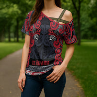 Aotearoa Iwi Te ati Awa Cross Shoulder Shirt Maori Wharenui House Tribal Pattern LT9 - Polynesian Pride