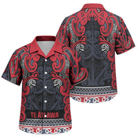 Aotearoa Iwi Te ati Awa Family Matching Mermaid Dress and Hawaiian Shirt Maori Wharenui House Tribal Pattern LT9 Son's Shirt Bright Red - Polynesian Pride