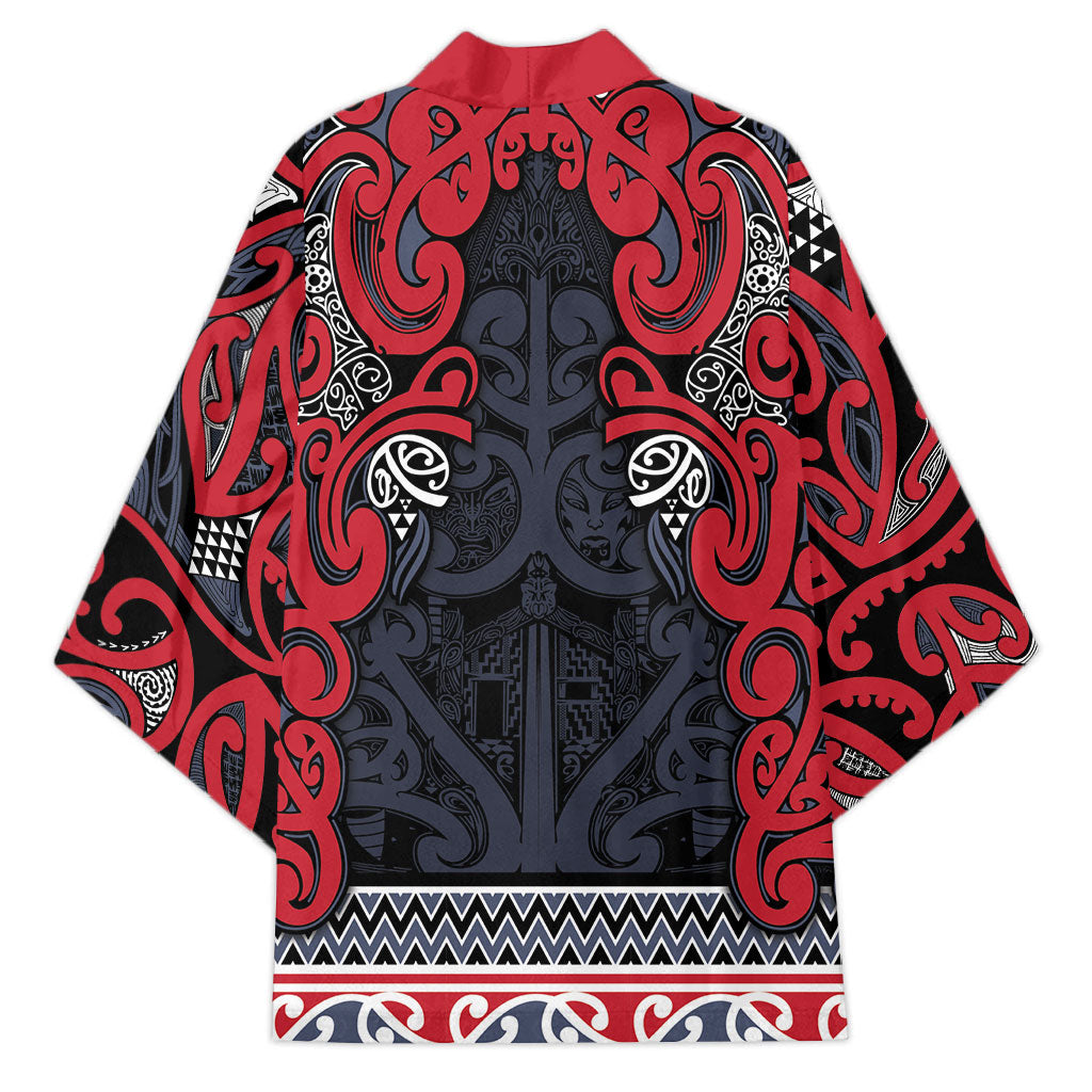 Aotearoa Iwi Te ati Awa Kimono Maori Wharenui House Tribal Pattern LT9 - Polynesian Pride