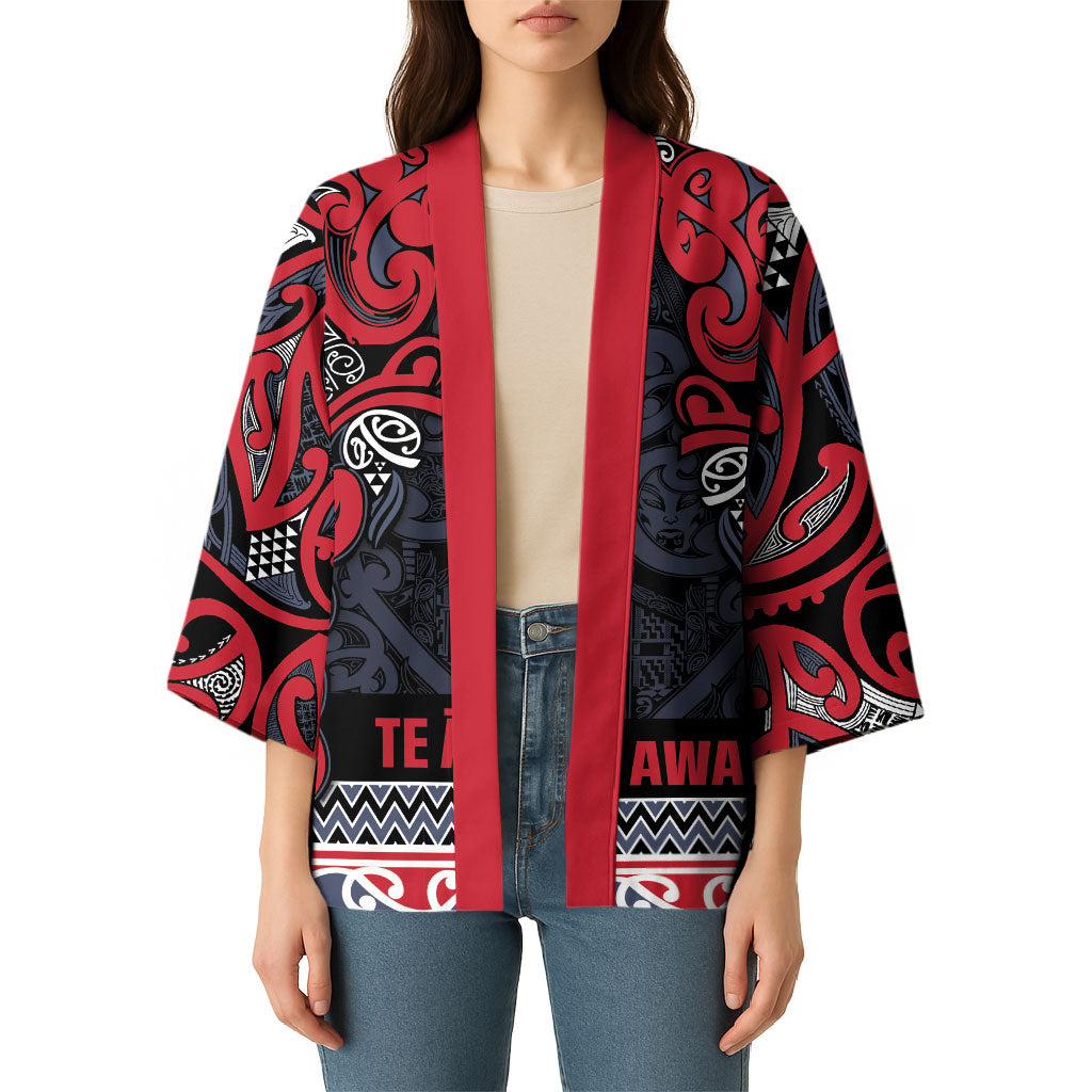 Aotearoa Iwi Te ati Awa Kimono Maori Wharenui House Tribal Pattern LT9 - Polynesian Pride