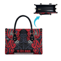 Aotearoa Iwi Te ati Awa Leather Bag Maori Wharenui House Tribal Pattern LT9 - Polynesian Pride