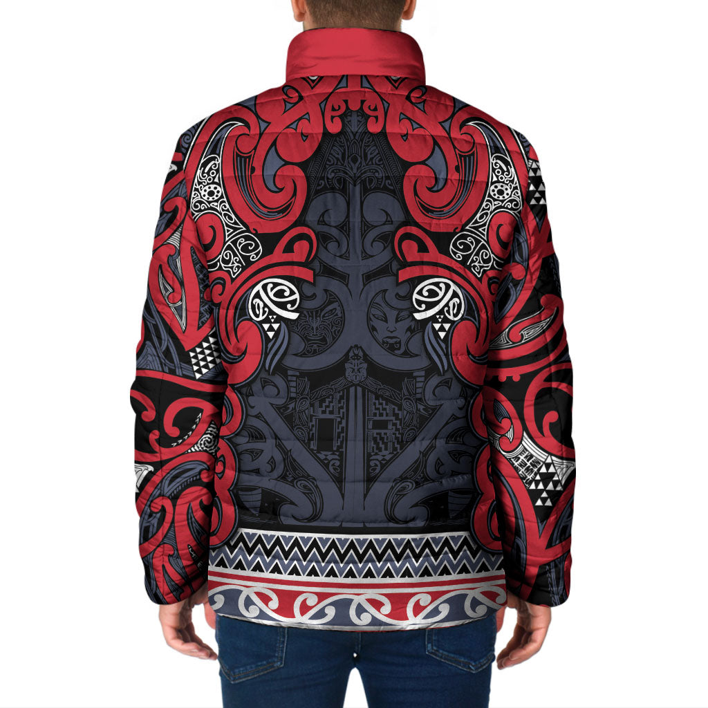 Aotearoa Iwi Te ati Awa Padded Jacket Maori Wharenui House Tribal Pattern LT9 - Polynesian Pride