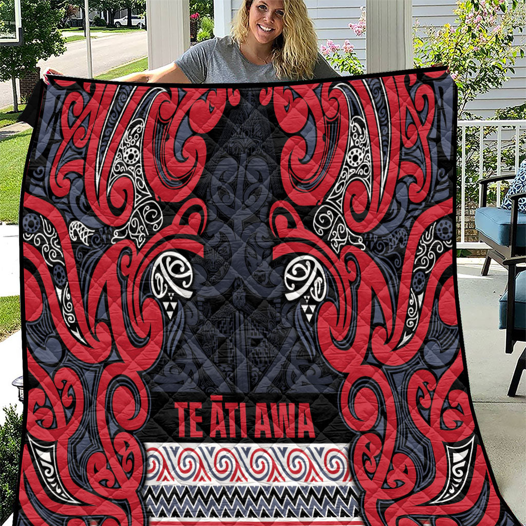Aotearoa Iwi Te ati Awa Quilt Maori Wharenui House Tribal Pattern LT9 Bright Red - Polynesian Pride