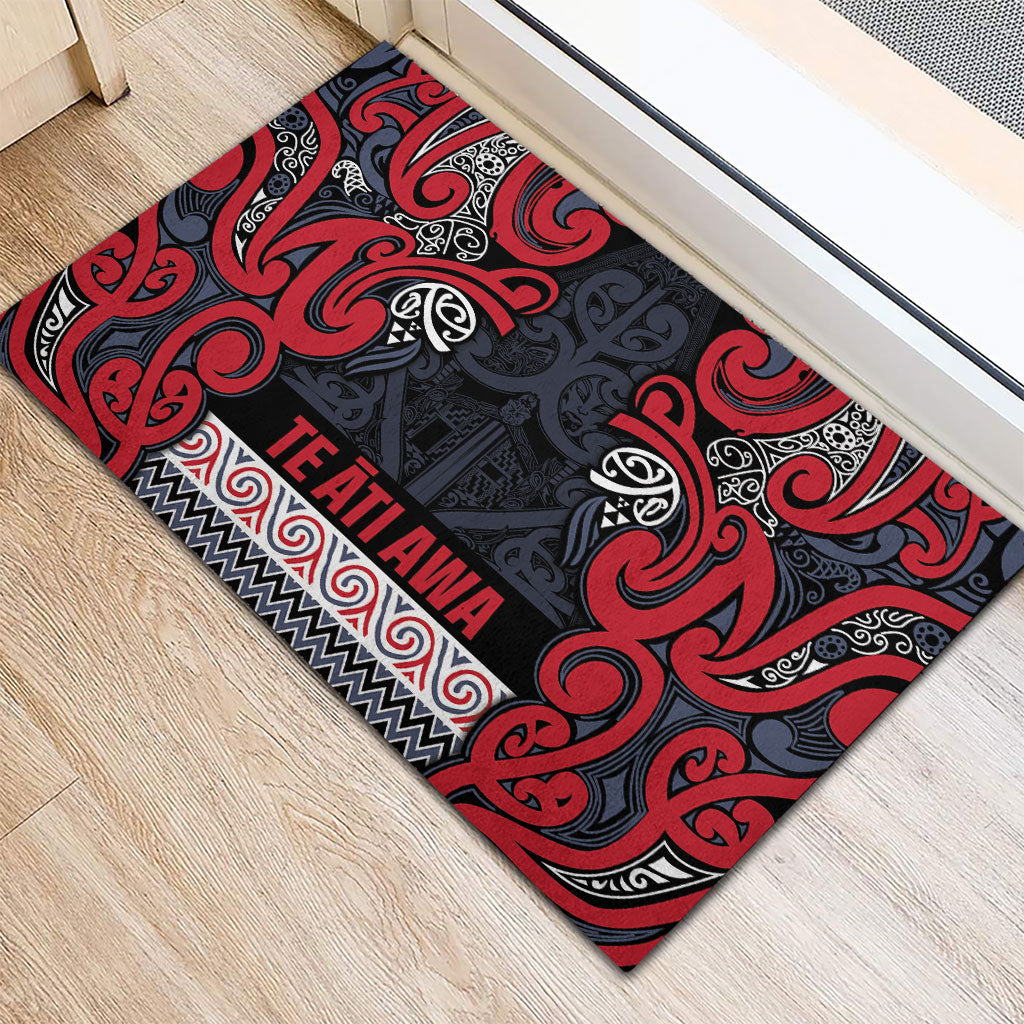 Aotearoa Iwi Te ati Awa Rubber Doormat Maori Wharenui House Tribal Pattern LT9 - Polynesian Pride