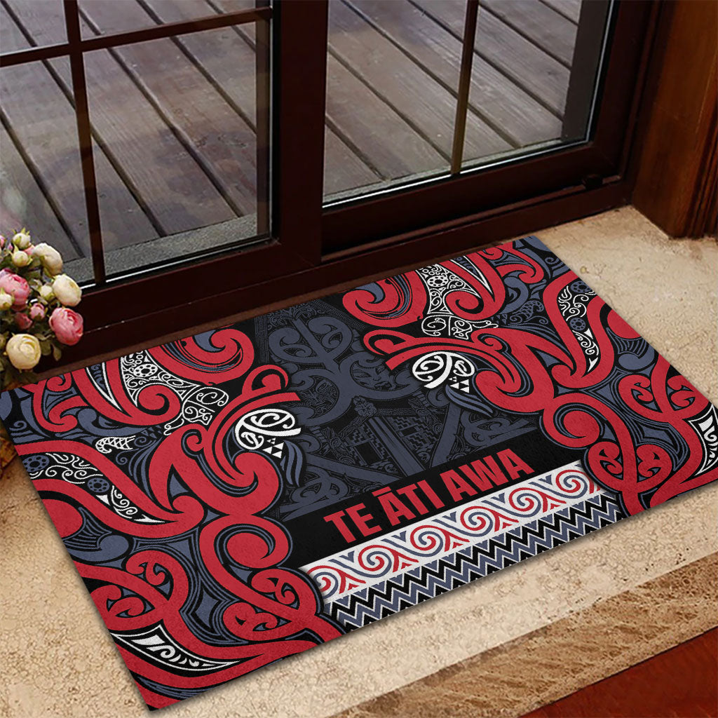 Aotearoa Iwi Te ati Awa Rubber Doormat Maori Wharenui House Tribal Pattern LT9 - Polynesian Pride