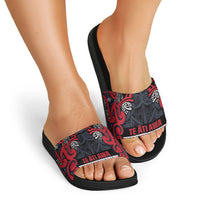 Aotearoa Iwi Te ati Awa Slide Sandals Maori Wharenui House Tribal Pattern LT9 - Polynesian Pride