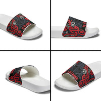 Aotearoa Iwi Te ati Awa Slide Sandals Maori Wharenui House Tribal Pattern LT9 - Polynesian Pride