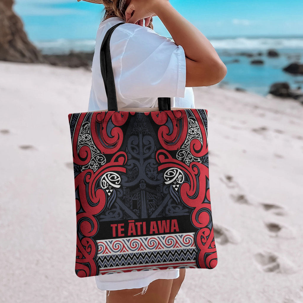 Aotearoa Iwi Te ati Awa Tote Bag Maori Wharenui House Tribal Pattern LT9 - Polynesian Pride