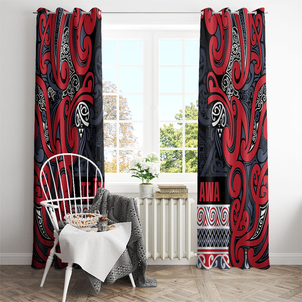 Aotearoa Iwi Te ati Awa Window Curtain Maori Wharenui House Tribal Pattern LT9 - Polynesian Pride