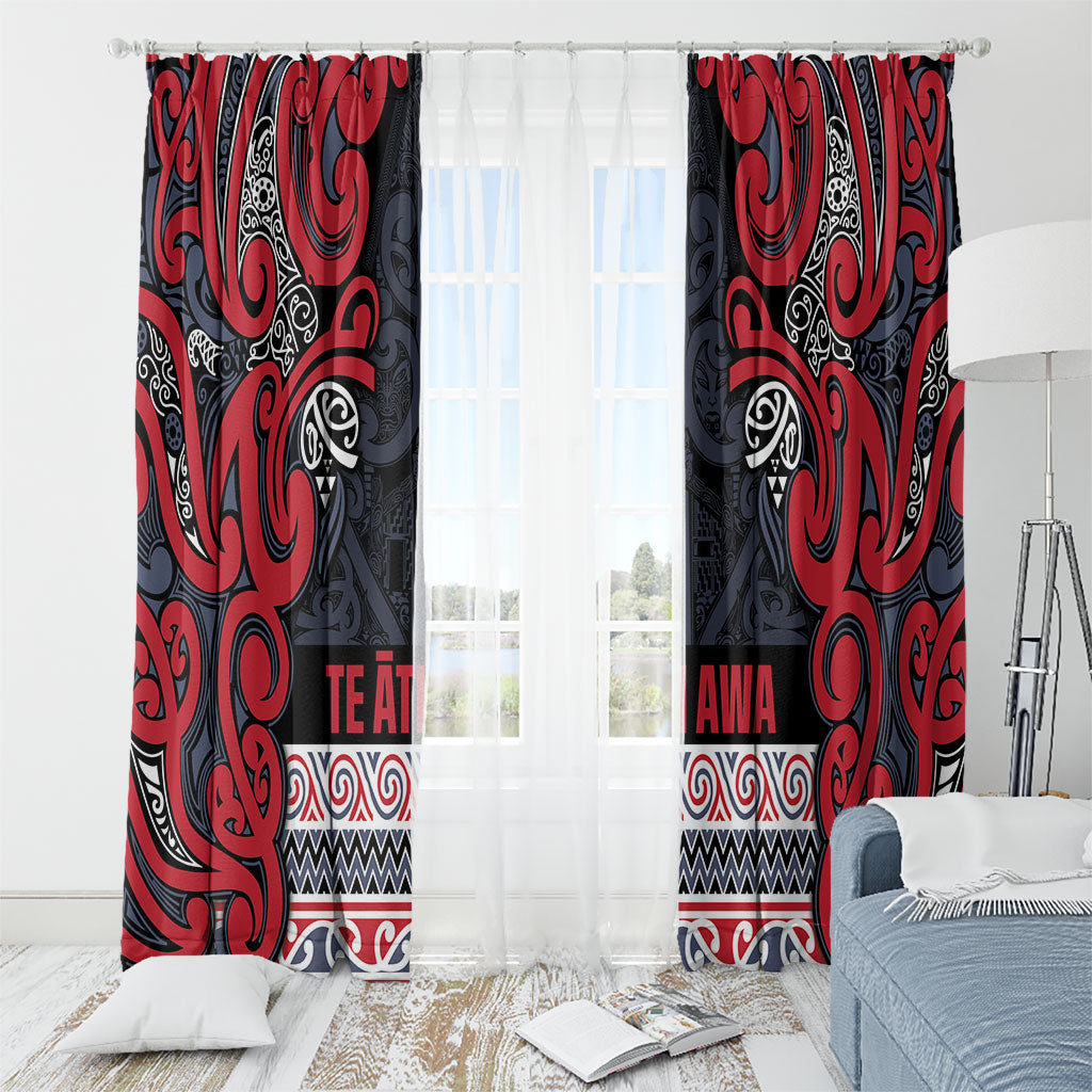 Aotearoa Iwi Te ati Awa Window Curtain Maori Wharenui House Tribal Pattern LT9 - Polynesian Pride