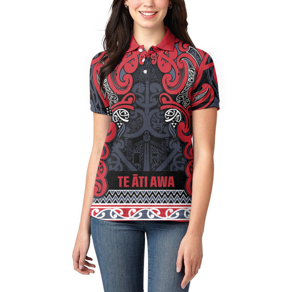 Aotearoa Iwi Te ati Awa Women Polo Shirt Maori Wharenui House Tribal Pattern LT9 - Polynesian Pride