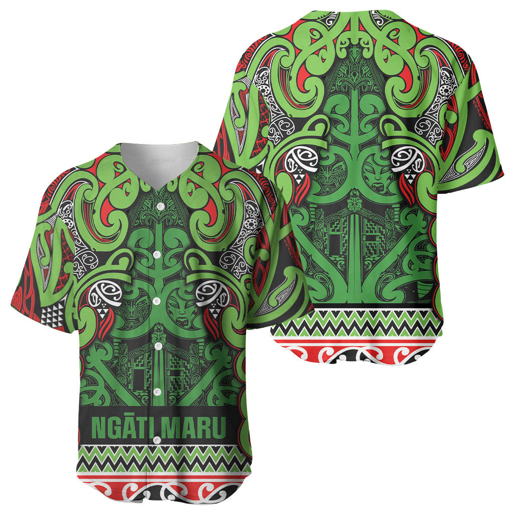 Aotearoa Iwi Ngati Maru Hauraki Baseball Jersey Maori Wharenui House Tribal Pattern LT9 - Polynesian Pride