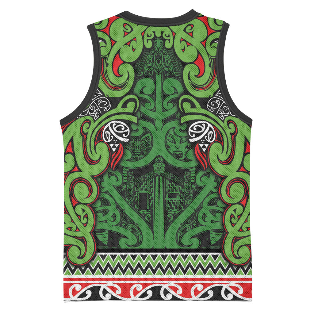 Aotearoa Iwi Ngati Maru Hauraki Basketball Jersey Maori Wharenui House Tribal Pattern LT9 - Polynesian Pride
