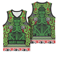 Aotearoa Iwi Ngati Maru Hauraki Basketball Jersey Maori Wharenui House Tribal Pattern LT9 - Polynesian Pride