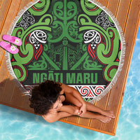 Aotearoa Iwi Ngati Maru Hauraki Beach Blanket Maori Wharenui House Tribal Pattern LT9 - Polynesian Pride