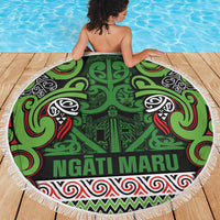 Aotearoa Iwi Ngati Maru Hauraki Beach Blanket Maori Wharenui House Tribal Pattern LT9 - Polynesian Pride