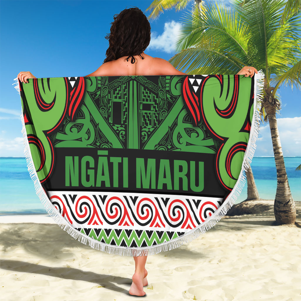 Aotearoa Iwi Ngati Maru Hauraki Beach Blanket Maori Wharenui House Tribal Pattern LT9 - Polynesian Pride