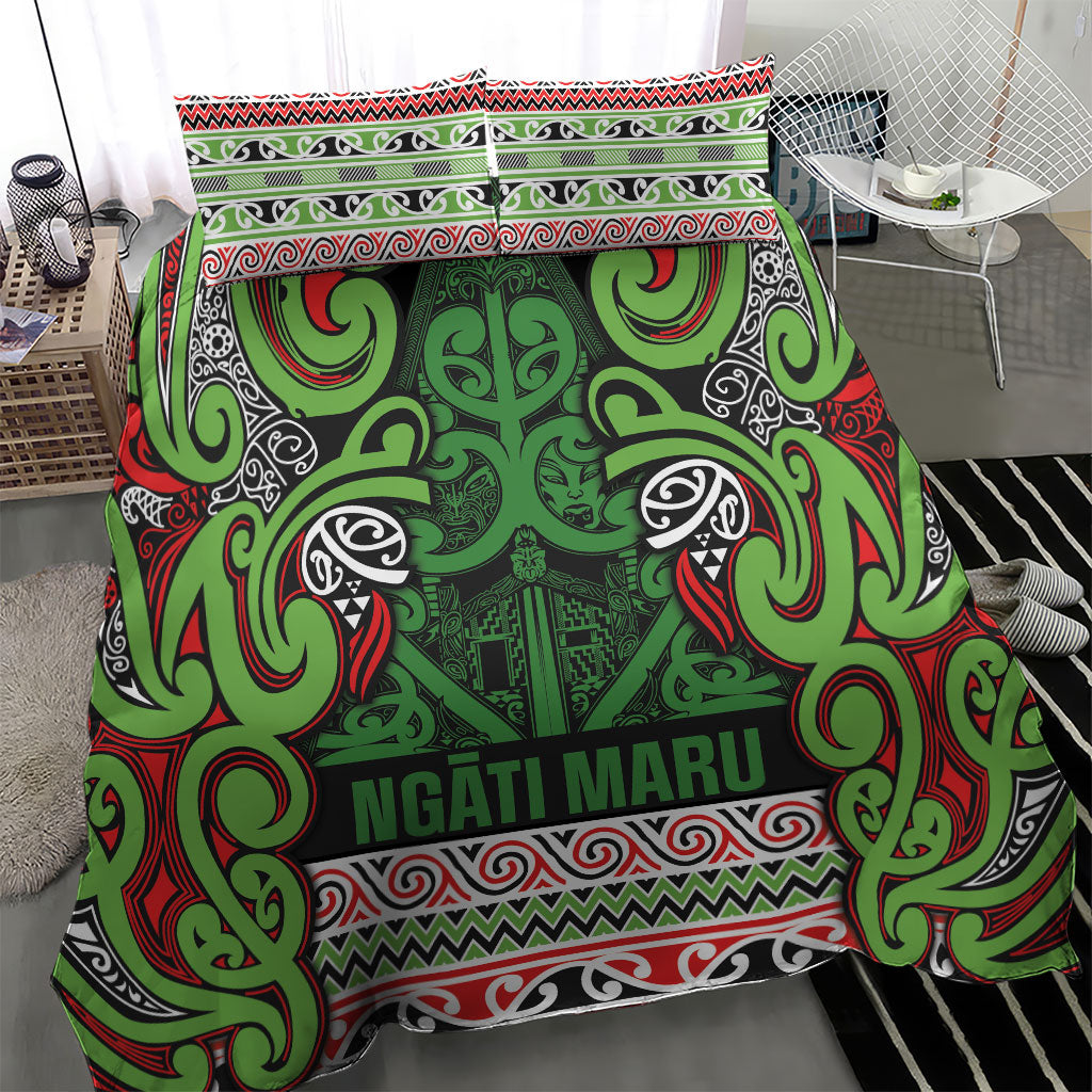 Aotearoa Iwi Ngati Maru Hauraki Bedding Set Maori Wharenui House Tribal Pattern LT9 - Polynesian Pride