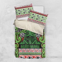 Aotearoa Iwi Ngati Maru Hauraki Bedding Set Maori Wharenui House Tribal Pattern LT9 US Twin 172cm x 218cm Green Red - Polynesian Pride
