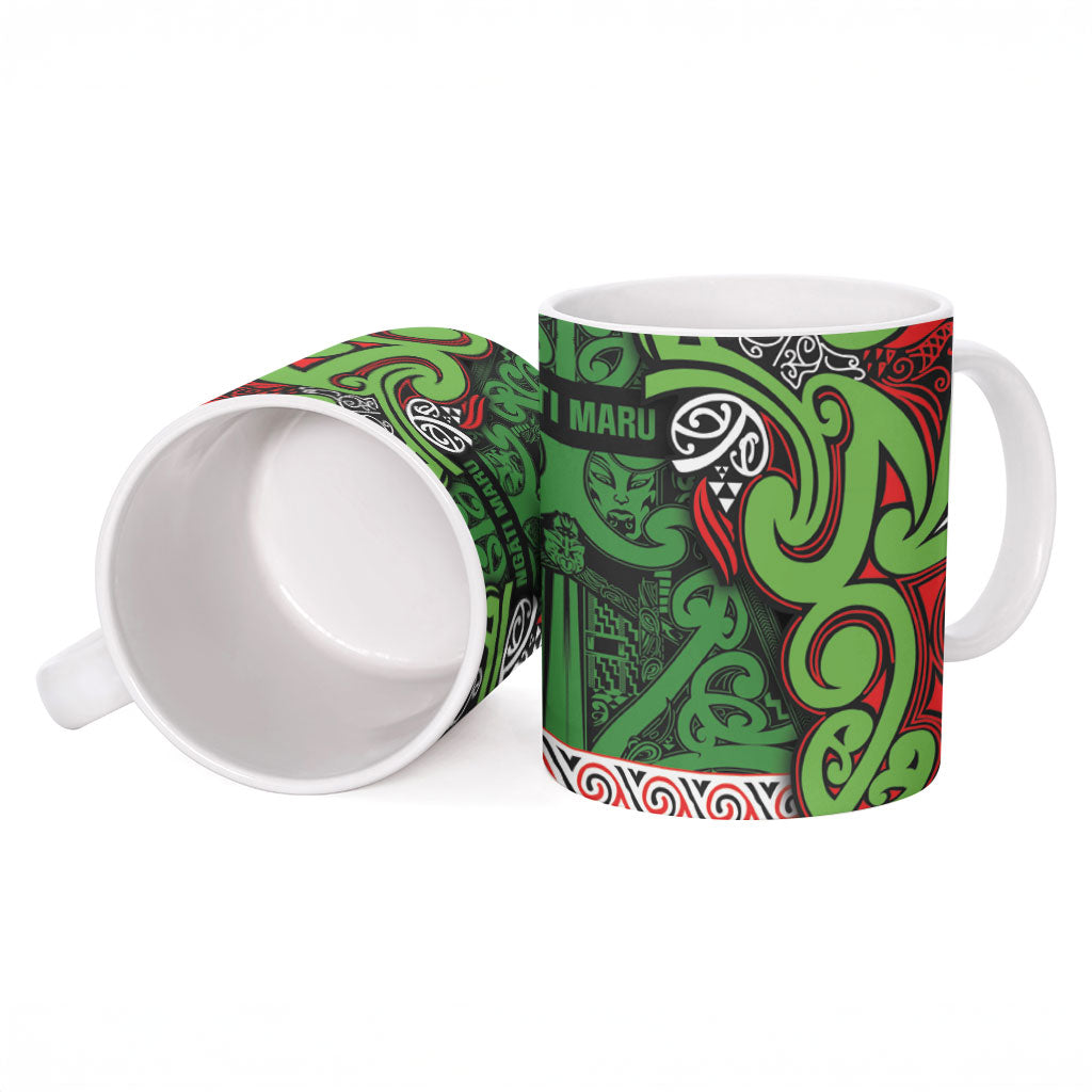Aotearoa Iwi Ngati Maru Hauraki Ceramic Mug Maori Wharenui House Tribal Pattern LT9 - Polynesian Pride