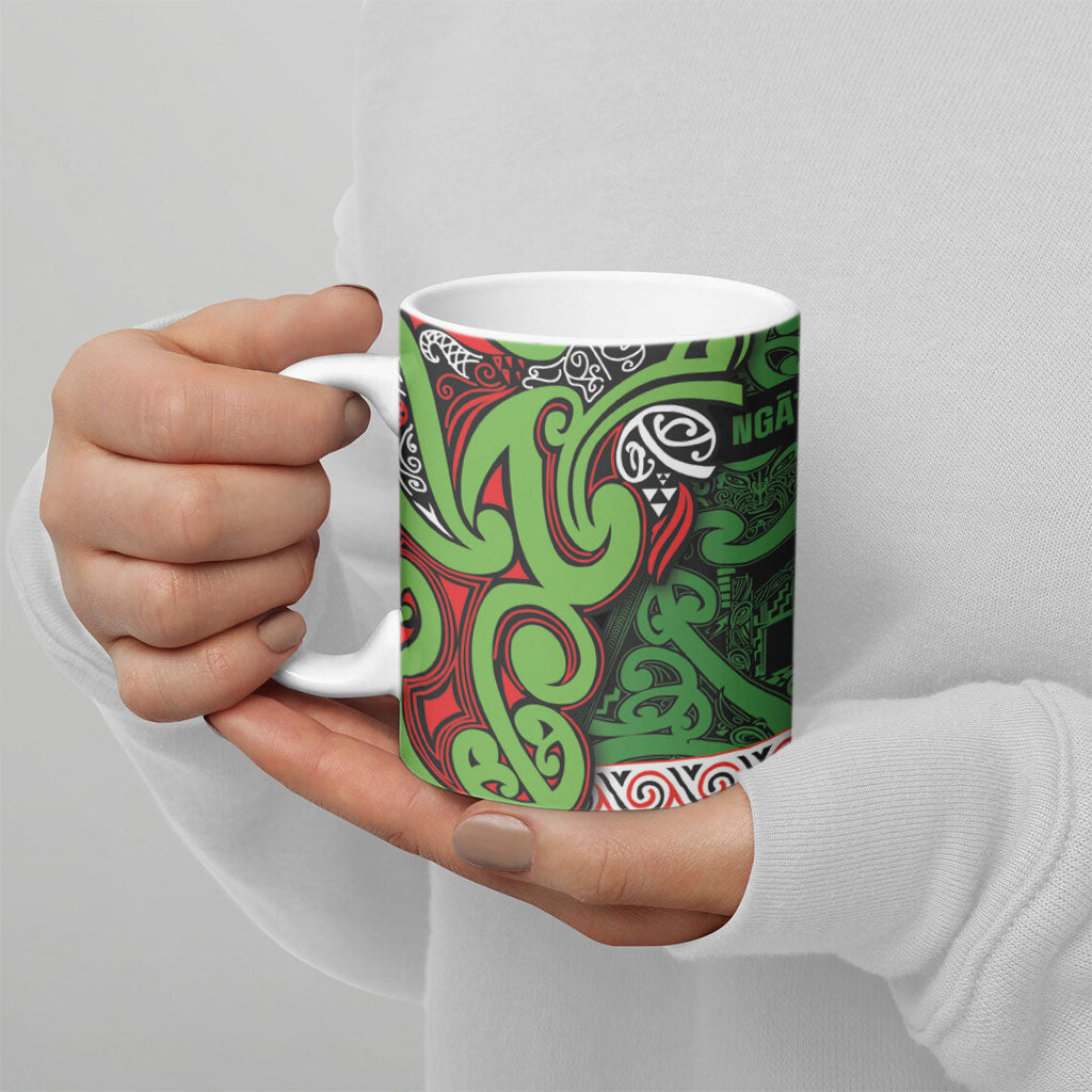 Aotearoa Iwi Ngati Maru Hauraki Ceramic Mug Maori Wharenui House Tribal Pattern LT9 - Polynesian Pride