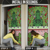 Aotearoa Iwi Ngati Maru Hauraki Door Cover Maori Wharenui House Tribal Pattern LT9 - Polynesian Pride